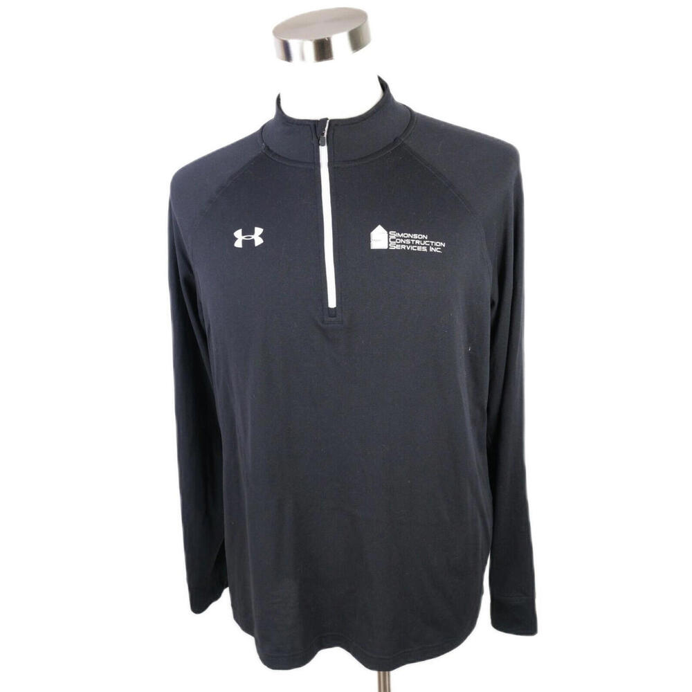 Under Armour Mens Loose Heat Gear 1/4 Zip Black Shirt XL SIMONSON
